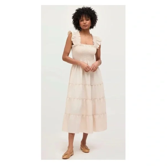 New! HILL HOUSE Ellie Nap Dress in Cream Nude - Picture 3 of 11